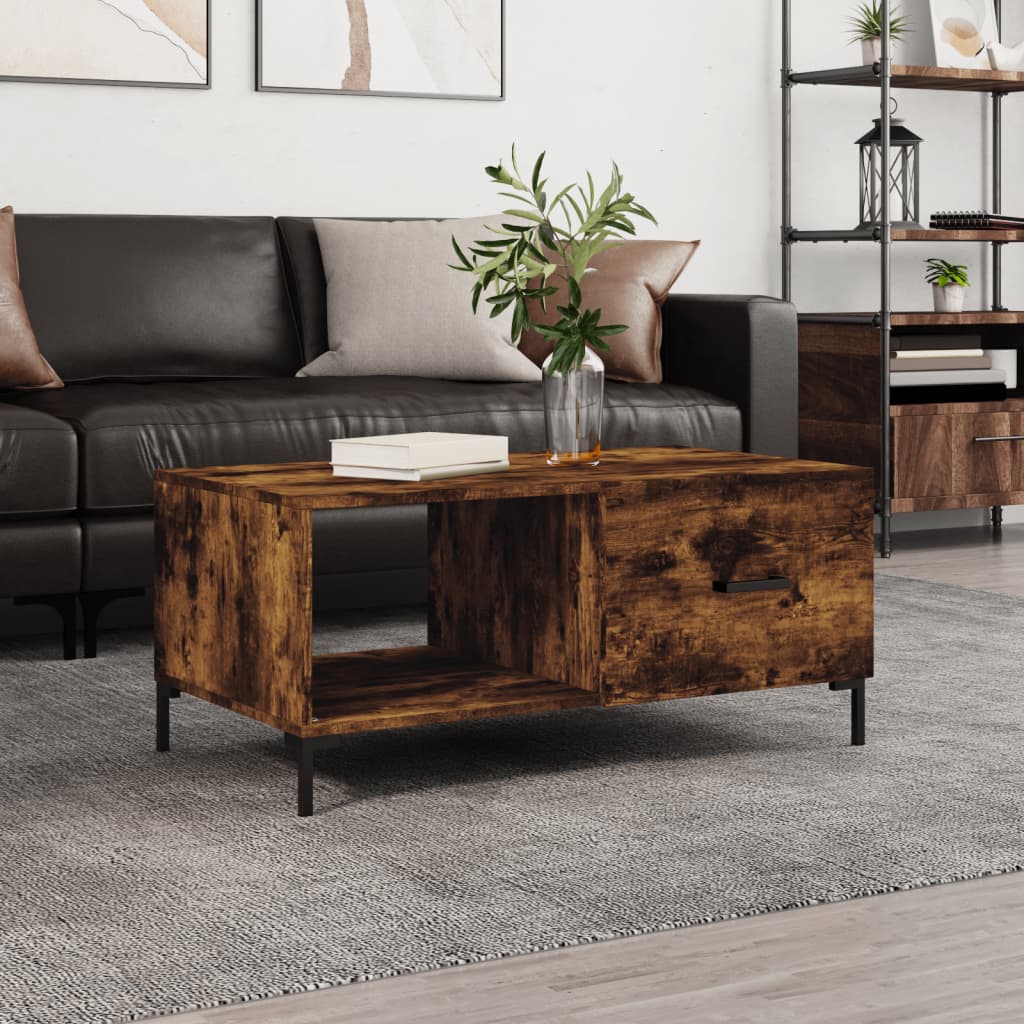 Tavolino da Salotto Rovere Fumo 90x50x40cm in Legno Multistrato | homemem39