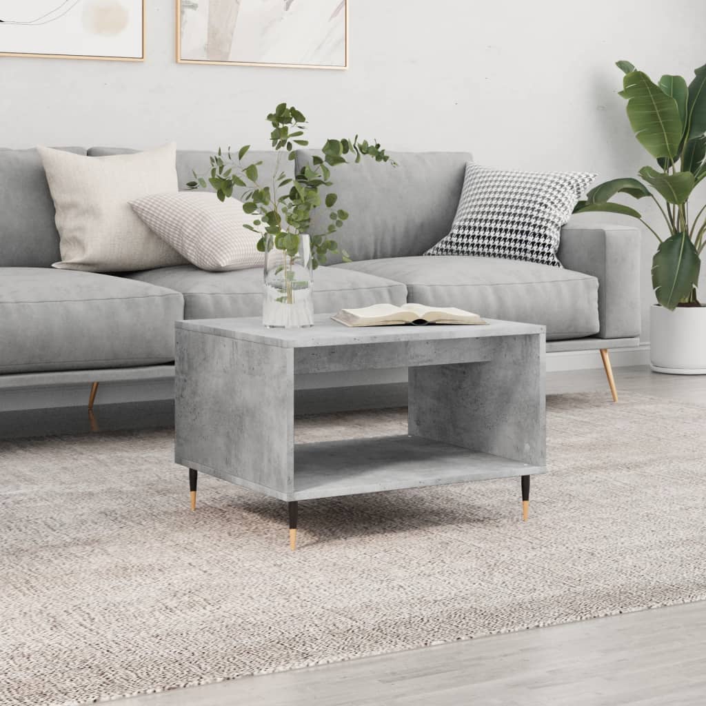 Tavolino da Salotto Grigio Cemento 60x50x40cm Legno Multistrato | homemem39