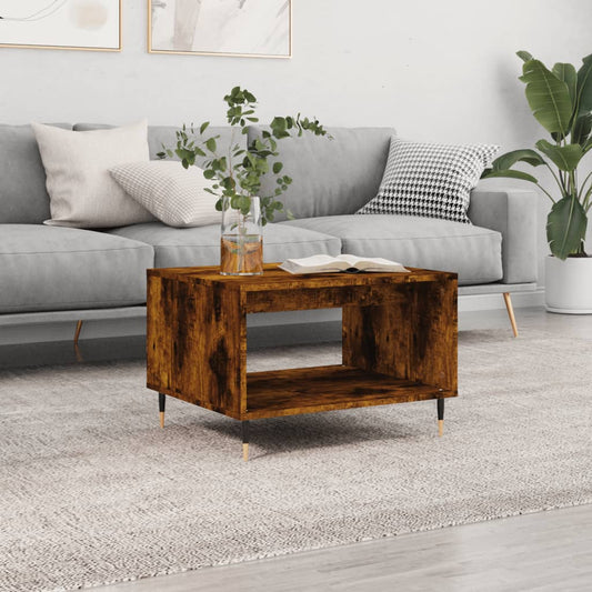 Tavolino da Salotto Rovere Fumo 60x50x40 cm Legno Multistrato | homemem39