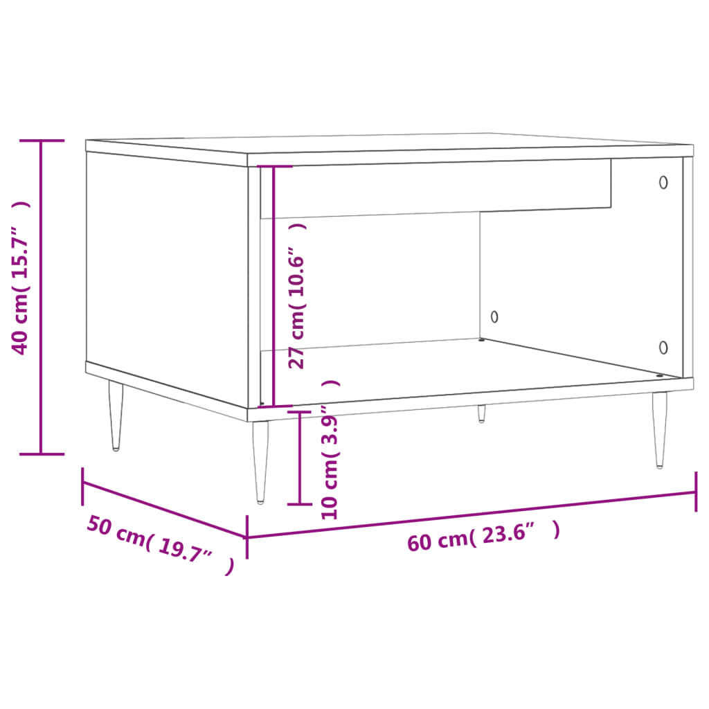 Tavolino da Salotto Grigio Sonoma 60x50x40 cm Legno Multistrato | homemem39