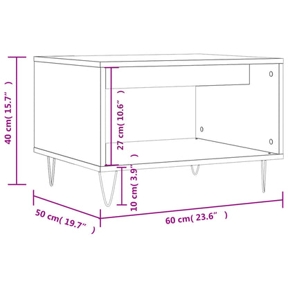 Tavolino da Salotto Bianco 60x50x40 cm in Legno Multistrato | homemem39