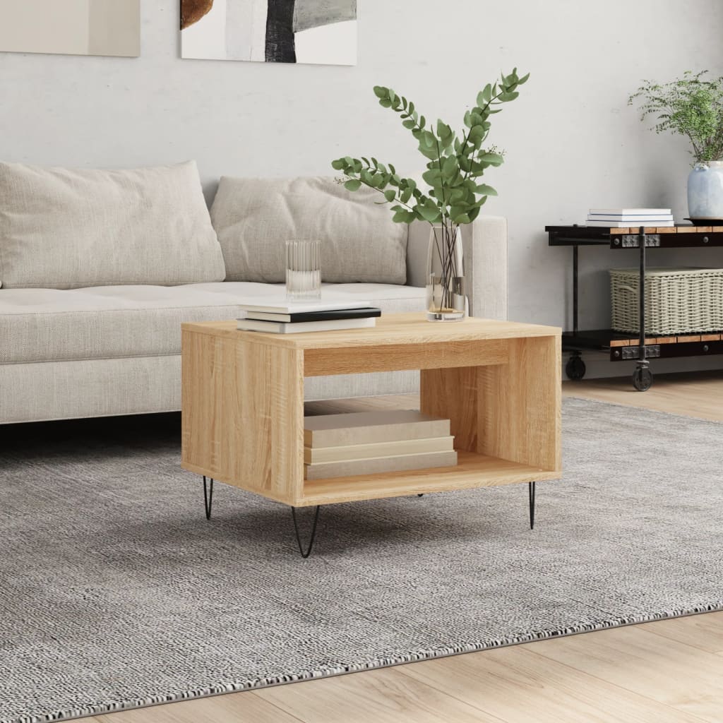 Tavolino da Salotto Rovere Sonoma 60x50x40 cm Legno Multistrato