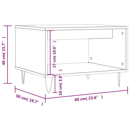 Tavolino da Salotto Grigio Cemento 60x50x40cm Legno Multistrato | homemem39