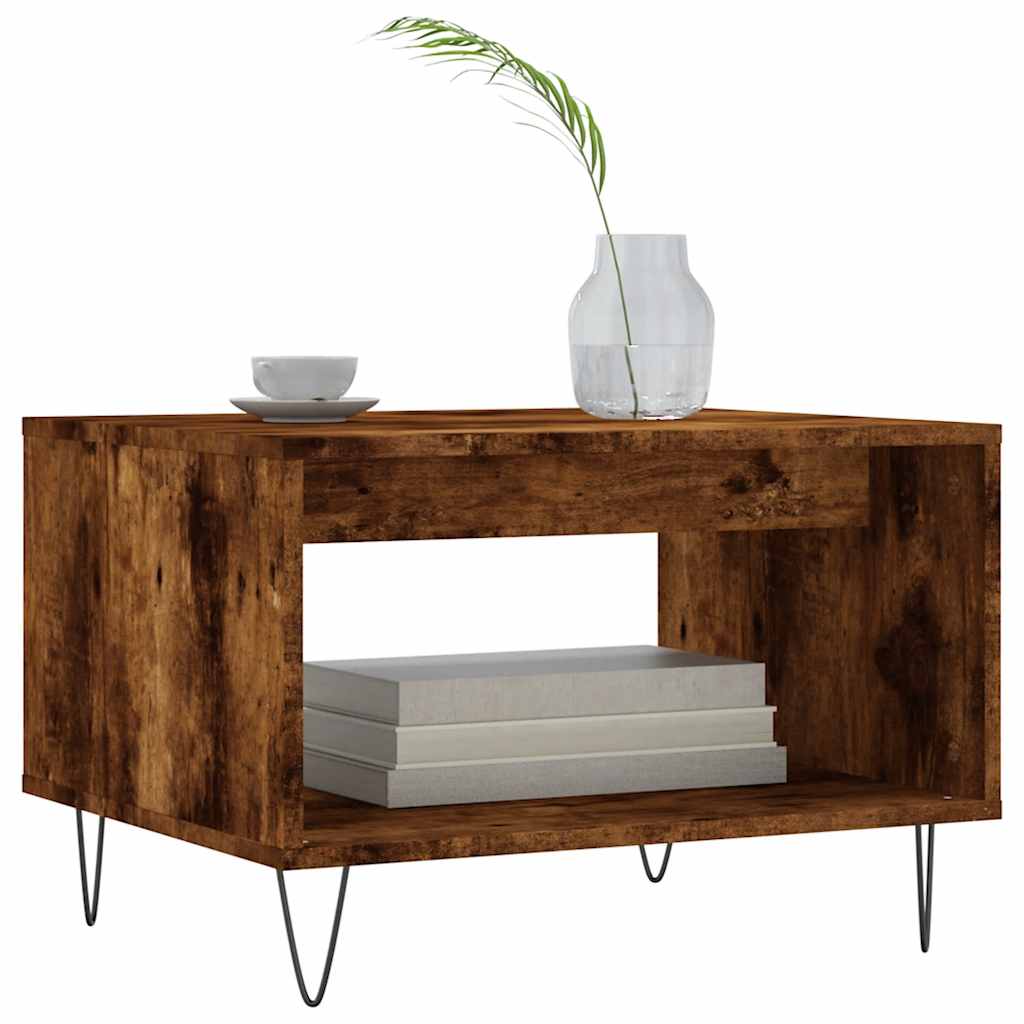 Tavolino da Salotto Rovere Fumo 60x50x40 cm Legno Multistrato | homemem39