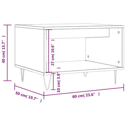 Tavolino da Salotto Rovere Fumo 60x50x40 cm Legno Multistrato | homemem39