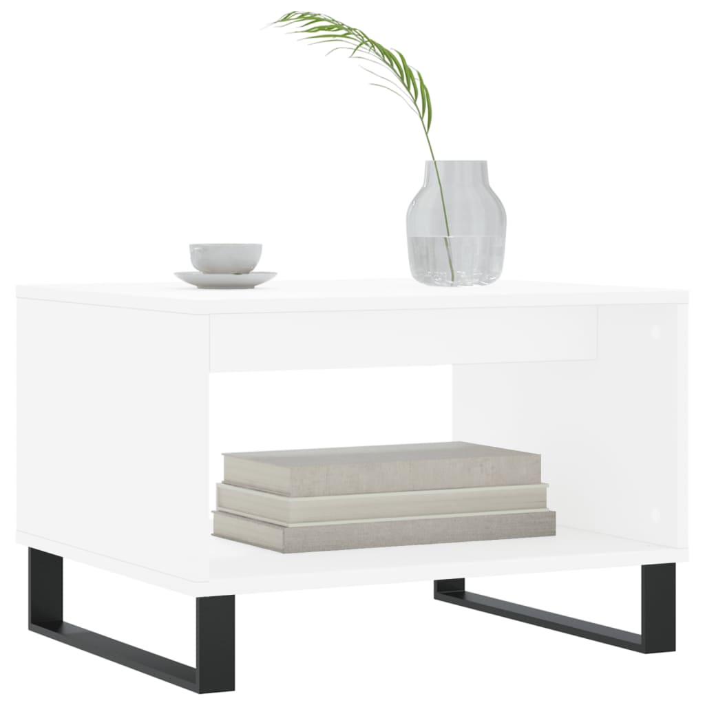 Tavolino da Salotto Bianco 60x50x40 cm in Legno Multistrato | homemem39