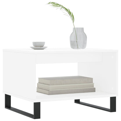Tavolino da Salotto Bianco 60x50x40 cm in Legno Multistrato | homemem39