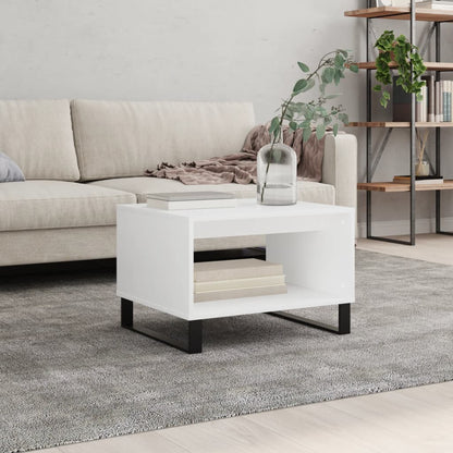 Tavolino da Salotto Bianco 60x50x40 cm in Legno Multistrato | homemem39