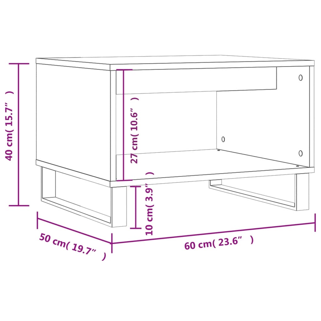 Tavolino da Salotto Rovere Sonoma 60x50x40 cm Legno Multistrato | homemem39