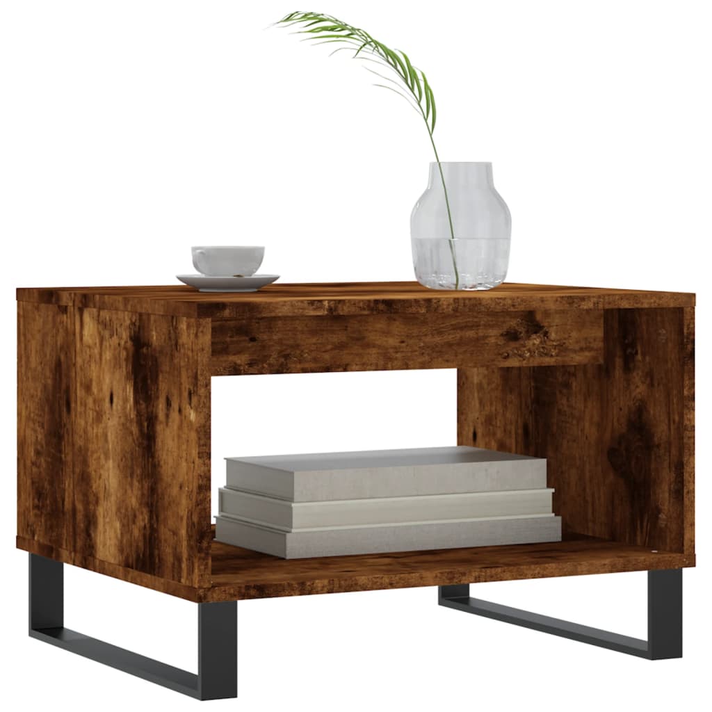 Tavolino da Salotto Rovere Fumo 60x50x40 cm Legno Multistrato | homemem39