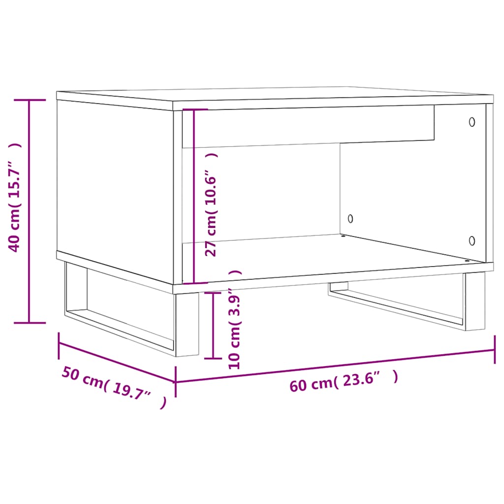 Tavolino da Salotto Grigio Sonoma 60x50x40 cm Legno Multistrato | homemem39