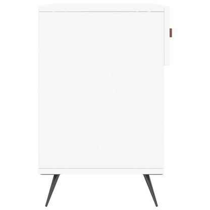 Panca Porta Scarpe Bianca 102x35x55 cm in Legno Multistrato - homemem39