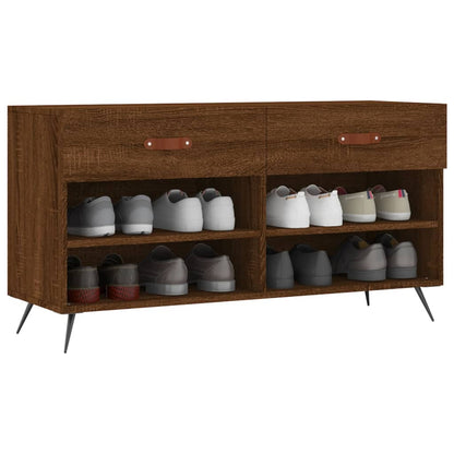 Panca Porta Scarpe Rovere Marrone 102x35x55cm Legno Multistrato - homemem39