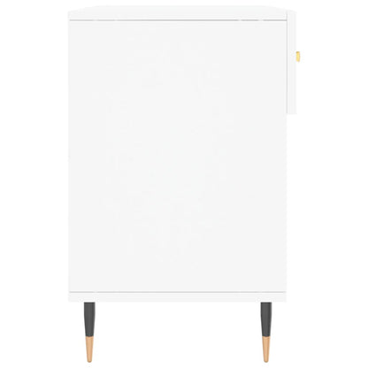 Panca Porta Scarpe Bianca 102x35x55 cm in Legno Multistrato - homemem39
