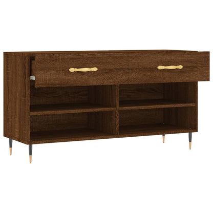 Panca Porta Scarpe Rovere Marrone 102x35x55cm Legno Multistrato - homemem39