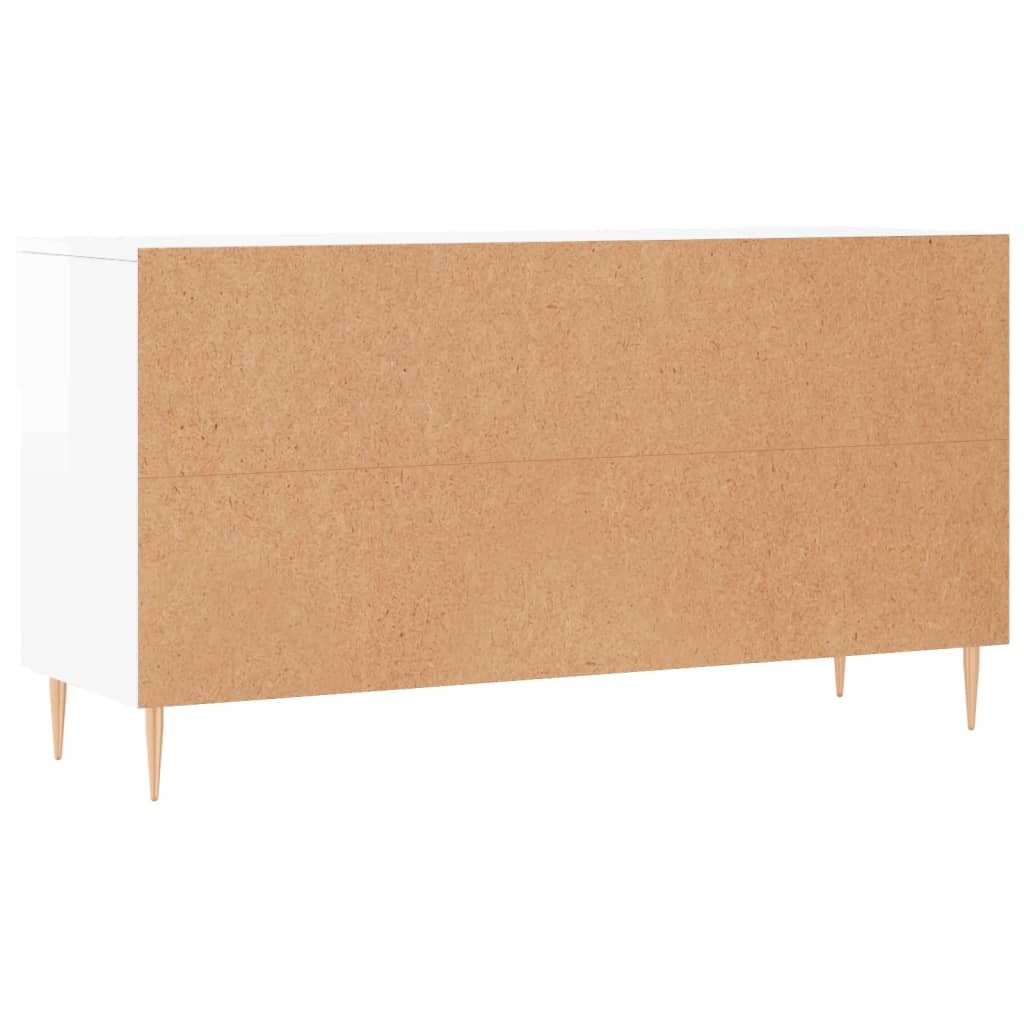 Panca Porta Scarpe Bianco Lucido 102x35x55 cm Legno Multistrato - homemem39