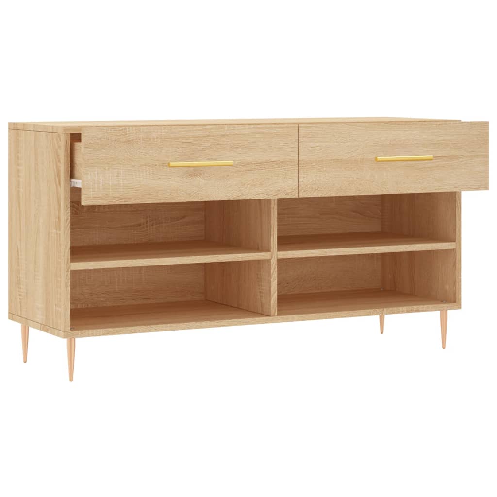 Panca Porta Scarpe Rovere Sonoma 102x35x55 cm Legno Multistrato - homemem39