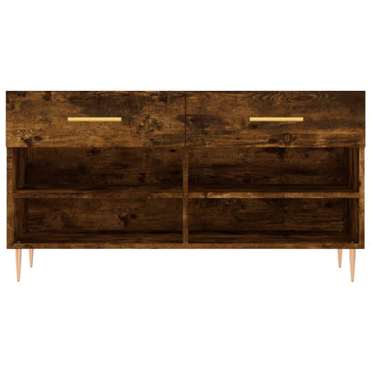 Panca Porta Scarpe Rovere Fumo 102x35x55 cm Legno Multistrato - homemem39