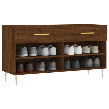 Panca Porta Scarpe Rovere Marrone 102x35x55cm Legno Multistrato - homemem39