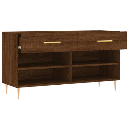 Panca Porta Scarpe Rovere Marrone 102x35x55cm Legno Multistrato - homemem39
