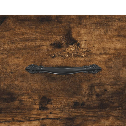Panca Porta Scarpe Rovere Fumo 102x35x55 cm Legno Multistrato