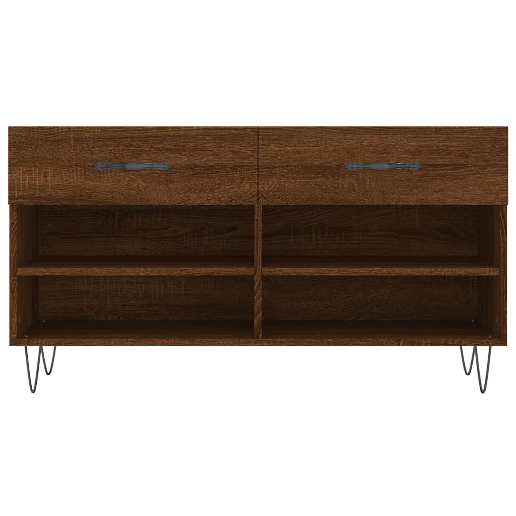 Panca Porta Scarpe Rovere Marrone 102x35x55cm Legno Multistrato - homemem39
