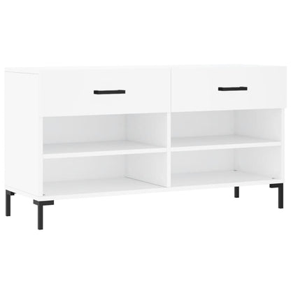 Panca Porta Scarpe Bianca 102x35x55 cm in Legno Multistrato - homemem39