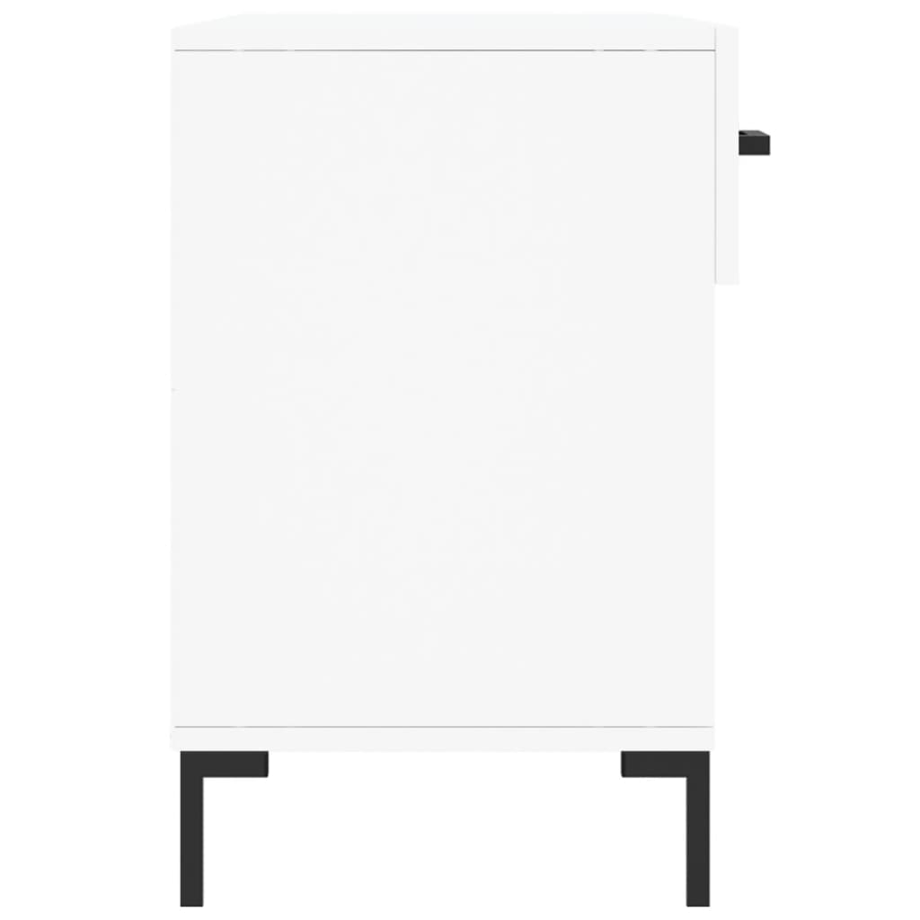 Panca Porta Scarpe Bianca 102x35x55 cm in Legno Multistrato - homemem39