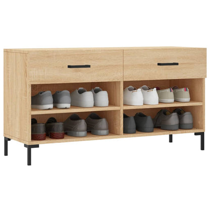Panca Porta Scarpe Rovere Sonoma 102x35x55 cm Legno Multistrato - homemem39