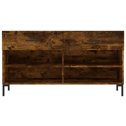Panca Porta Scarpe Rovere Fumo 102x35x55 cm Legno Multistrato - homemem39