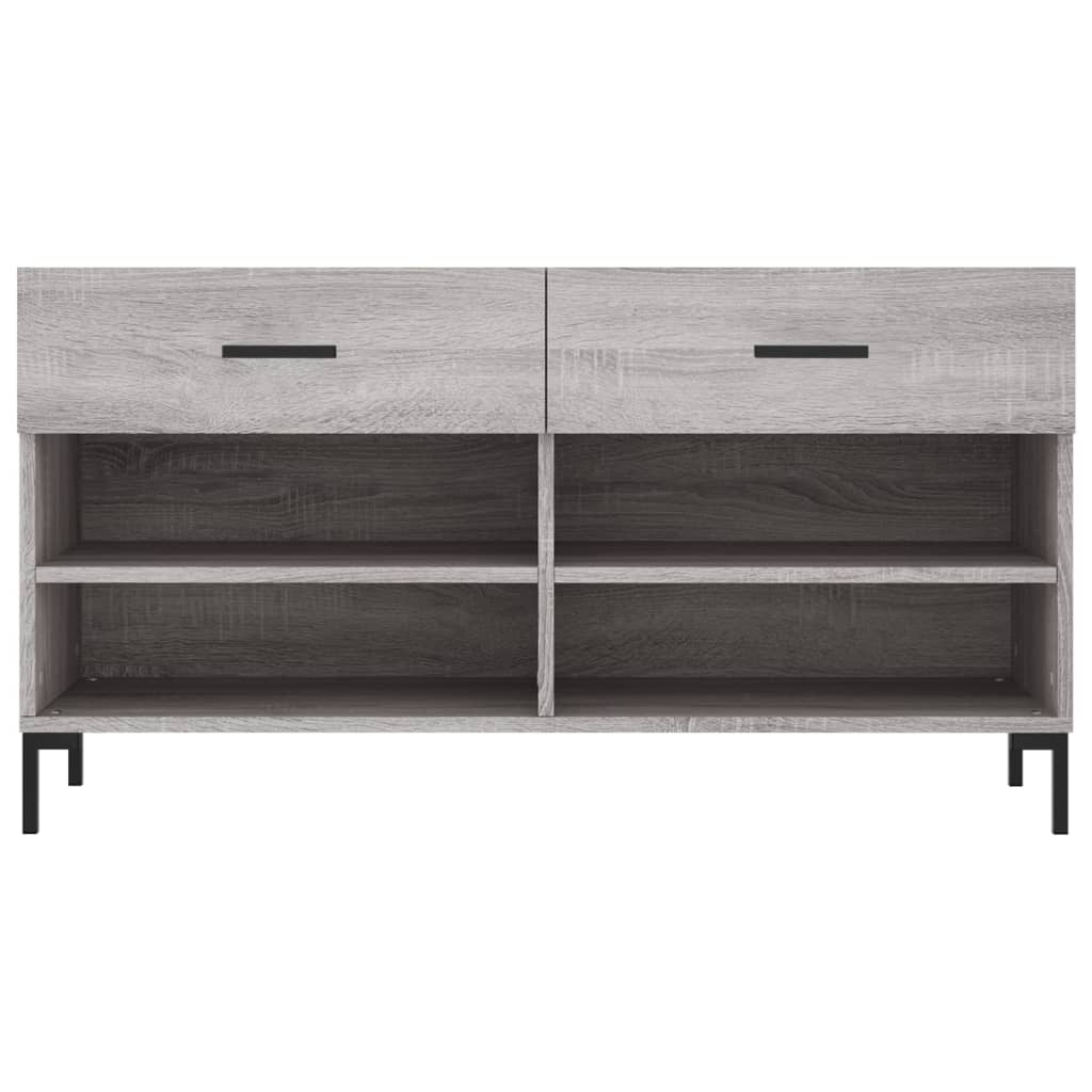 Panca Porta Scarpe Grigio Sonoma 102x35x55 cm Legno Multistrato