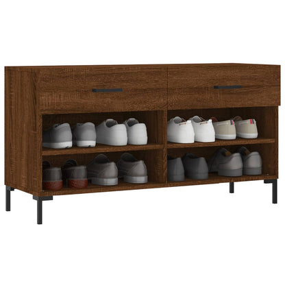 Panca Porta Scarpe Rovere Marrone 102x35x55cm Legno Multistrato - homemem39