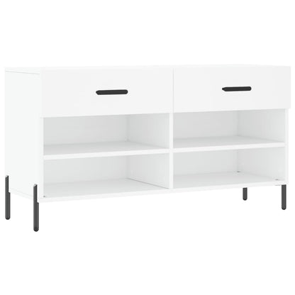 Panca Porta Scarpe Bianca 102x35x55 cm in Legno Multistrato - homemem39