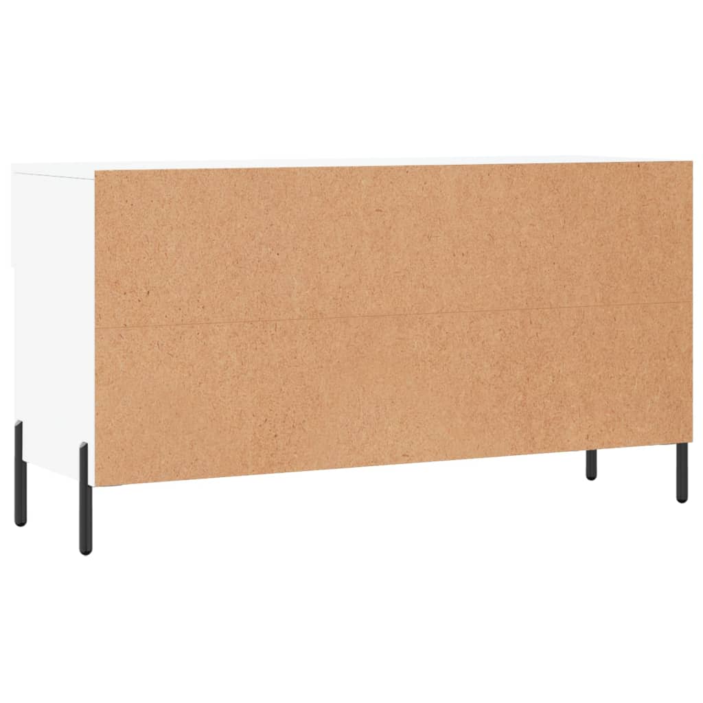 Panca Porta Scarpe Bianca 102x35x55 cm in Legno Multistrato - homemem39