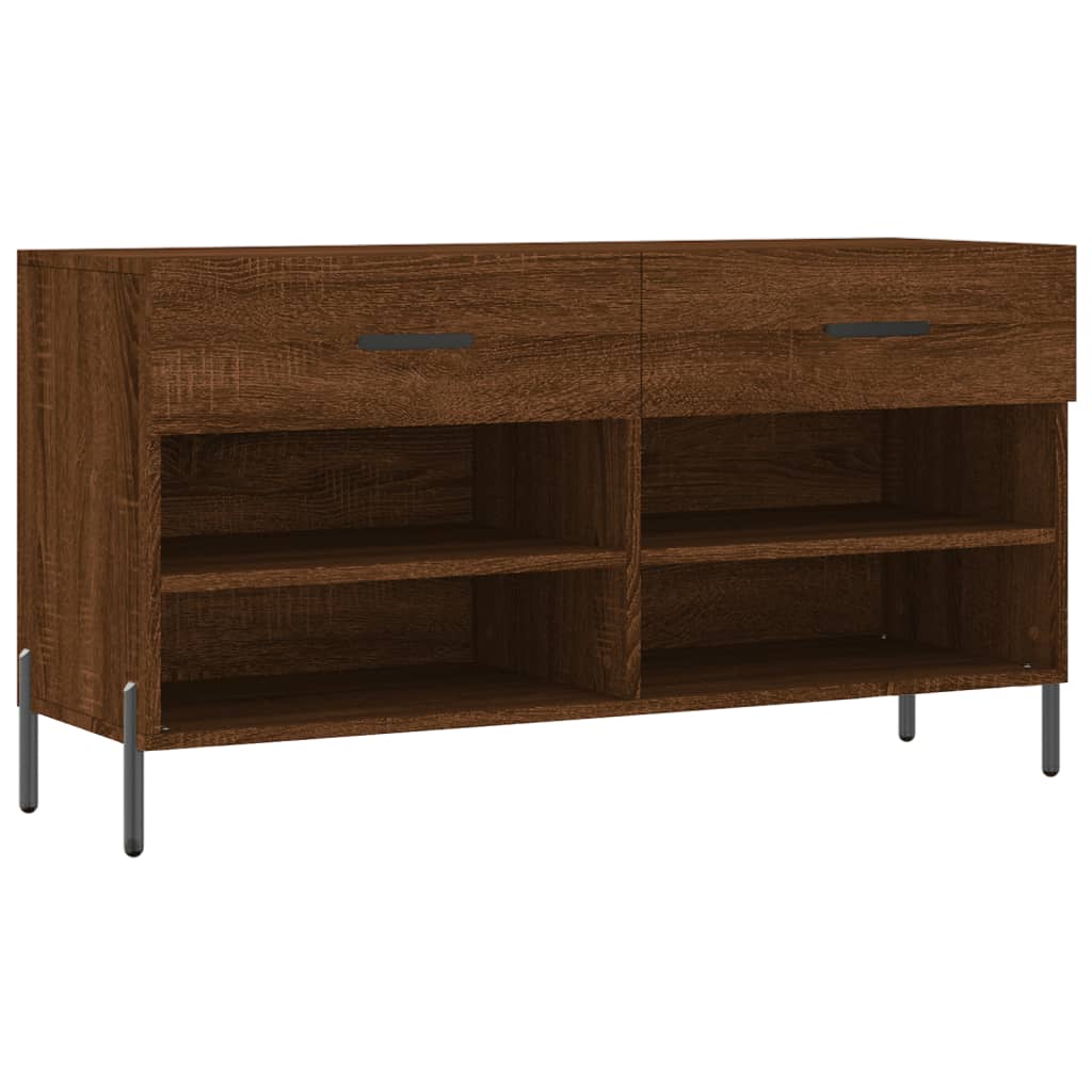 Panca Porta Scarpe Rovere Marrone 102x35x55cm Legno Multistrato - homemem39