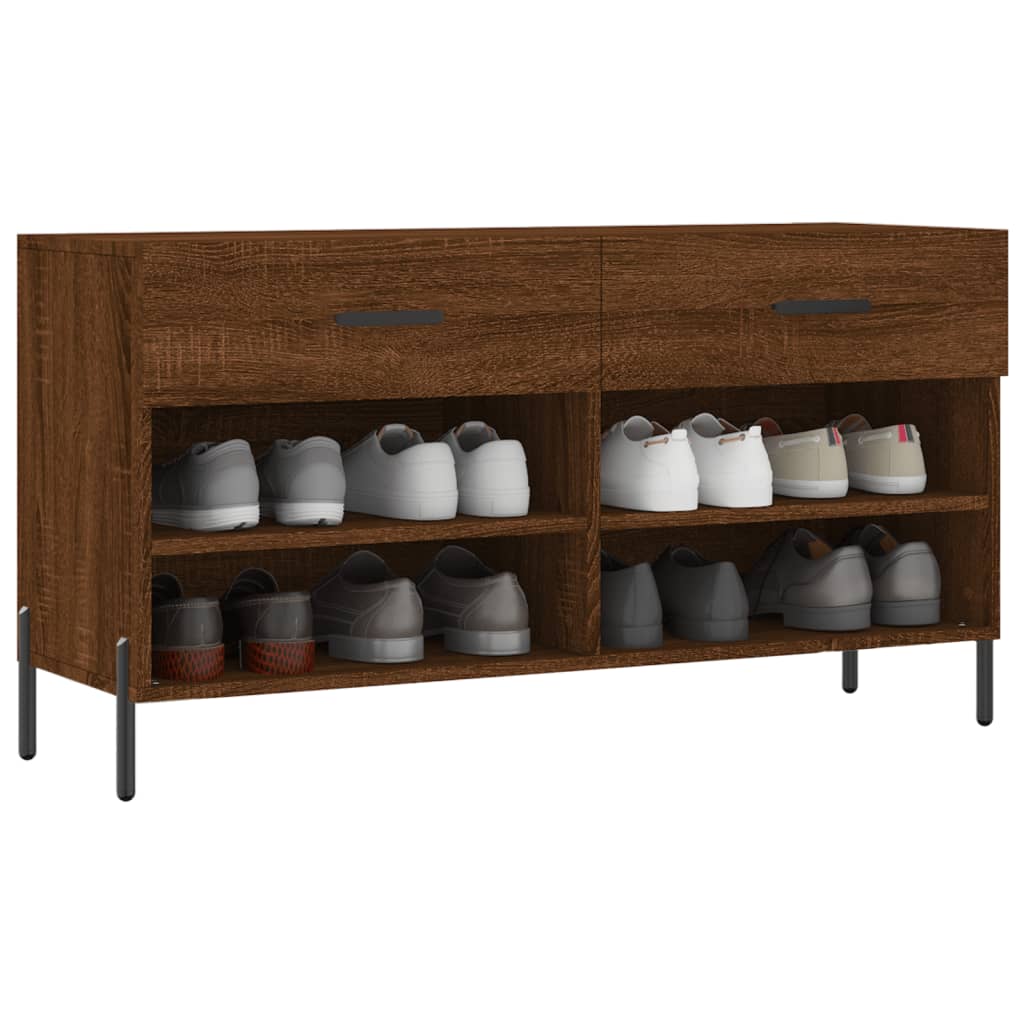 Panca Porta Scarpe Rovere Marrone 102x35x55cm Legno Multistrato - homemem39