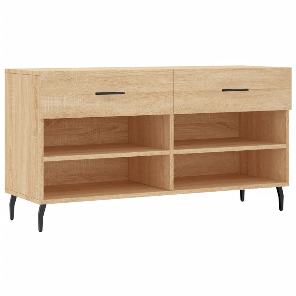 Panca Porta Scarpe Rovere Sonoma 102x35x55 cm Legno Multistrato - homemem39