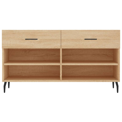 Panca Porta Scarpe Rovere Sonoma 102x35x55 cm Legno Multistrato - homemem39