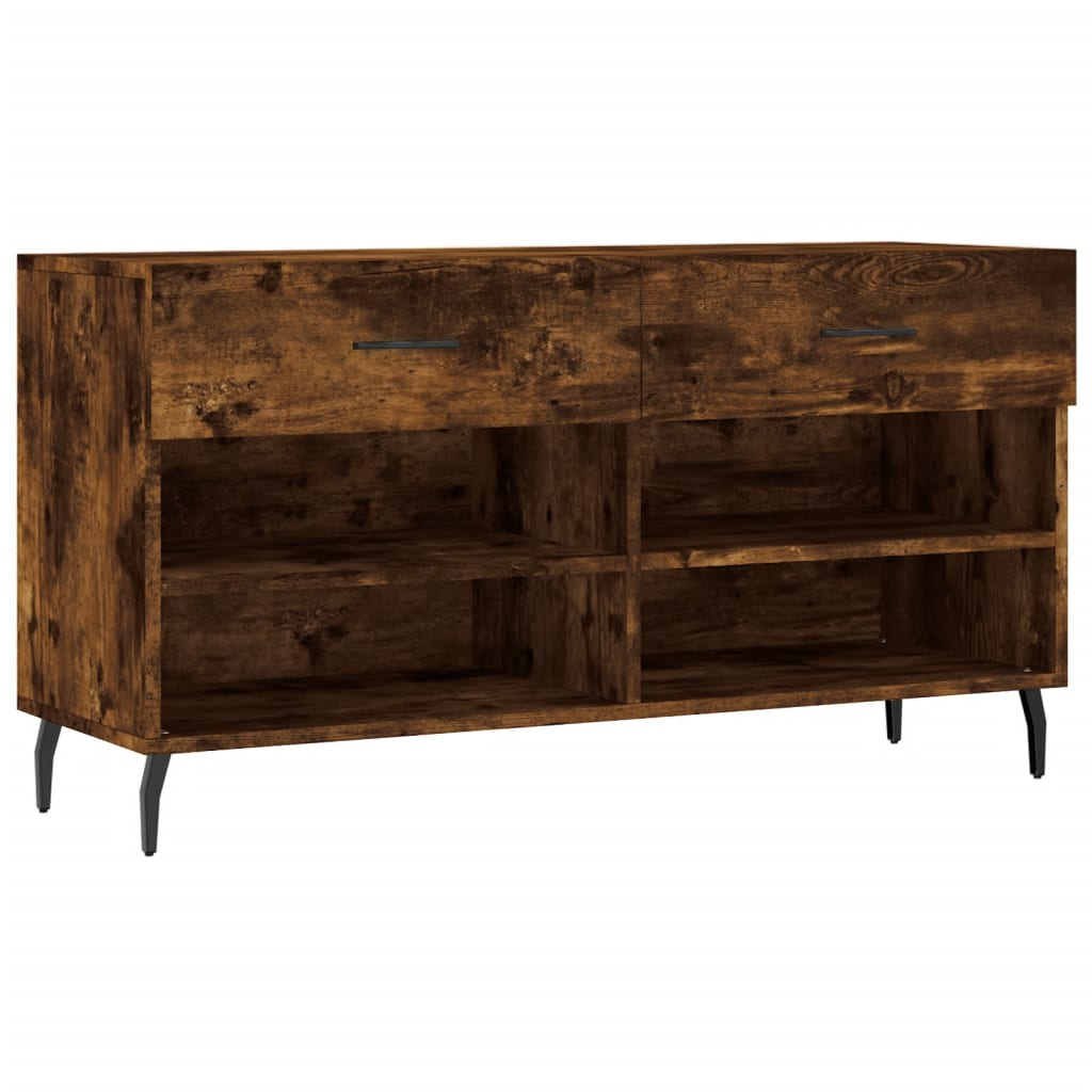Panca Porta Scarpe Rovere Fumo 102x35x55 cm Legno Multistrato - homemem39