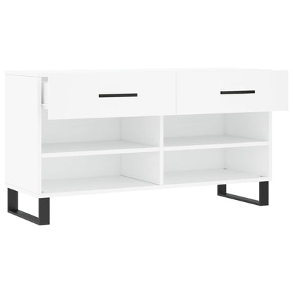 Panca Porta Scarpe Bianca 102x35x55 cm in Legno Multistrato - homemem39