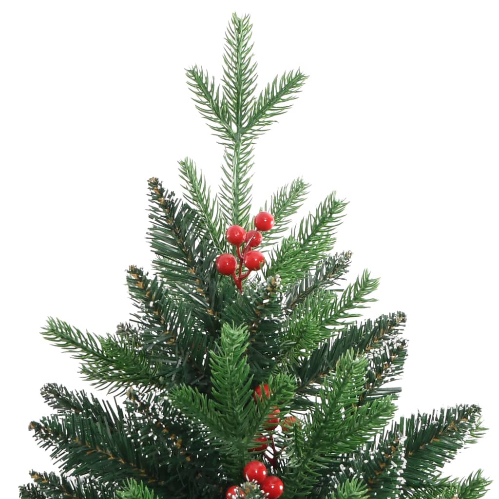 Albero Natale Artificiale Incernierato con Bacche Rosse 150 cm