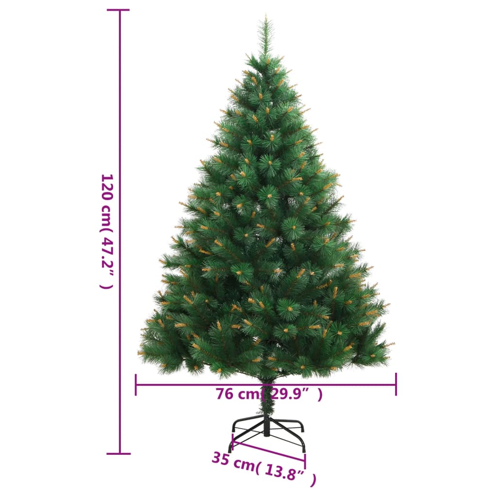 Albero di Natale Artificiale Incernierato con Base 120 cm