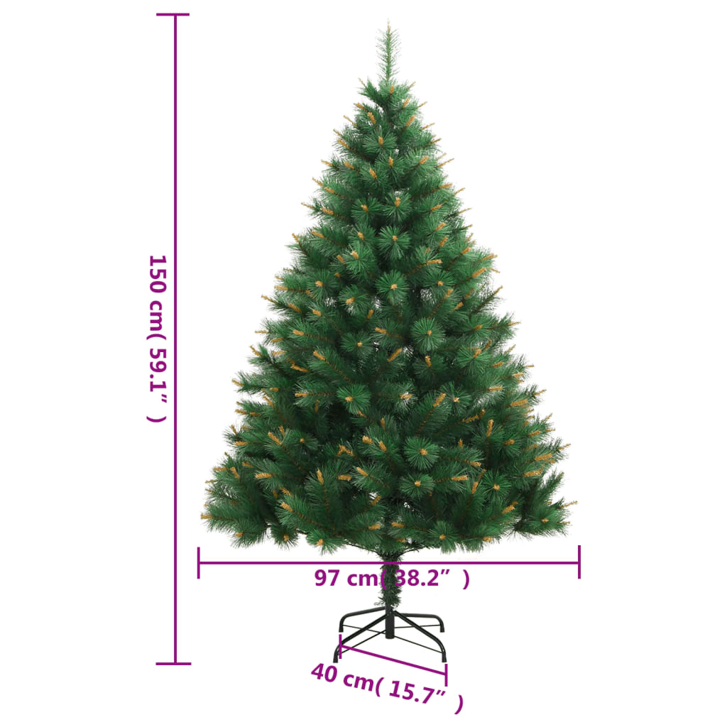 Albero di Natale Artificiale Incernierato con Base 150 cm - homemem39