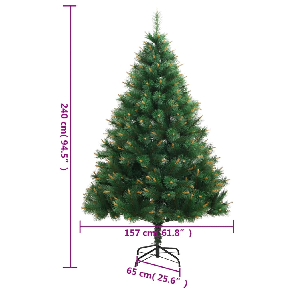 Albero di Natale Artificiale Incernierato con Base 240 cm - homemem39