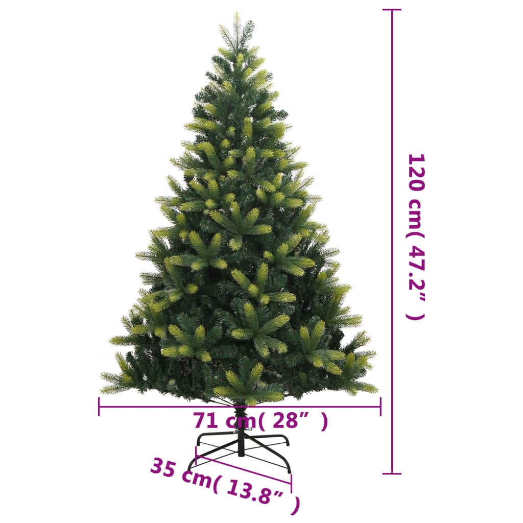 Albero di Natale Artificiale Incernierato con Base 120 cm