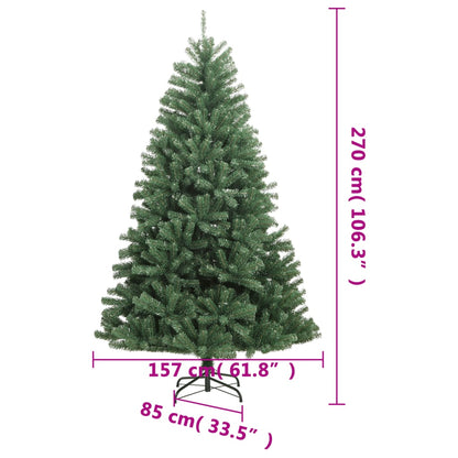 Albero di Natale Artificiale Incernierato con Base Verde 270 cm