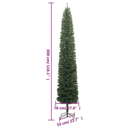 Albero di Natale Sottile con Base 300 cm in PVC