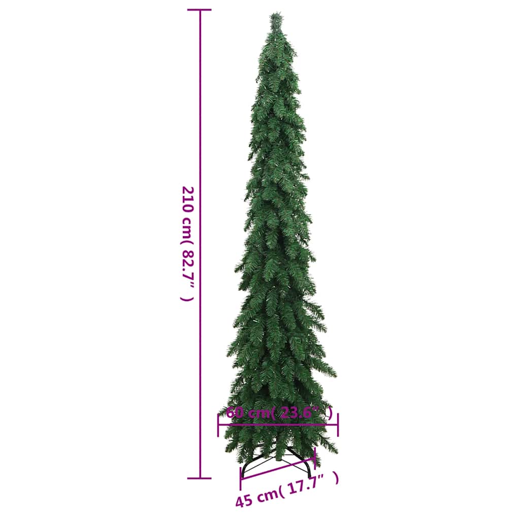 Albero di Natale Artificiale Preilluminato con 130 LED 210 cm