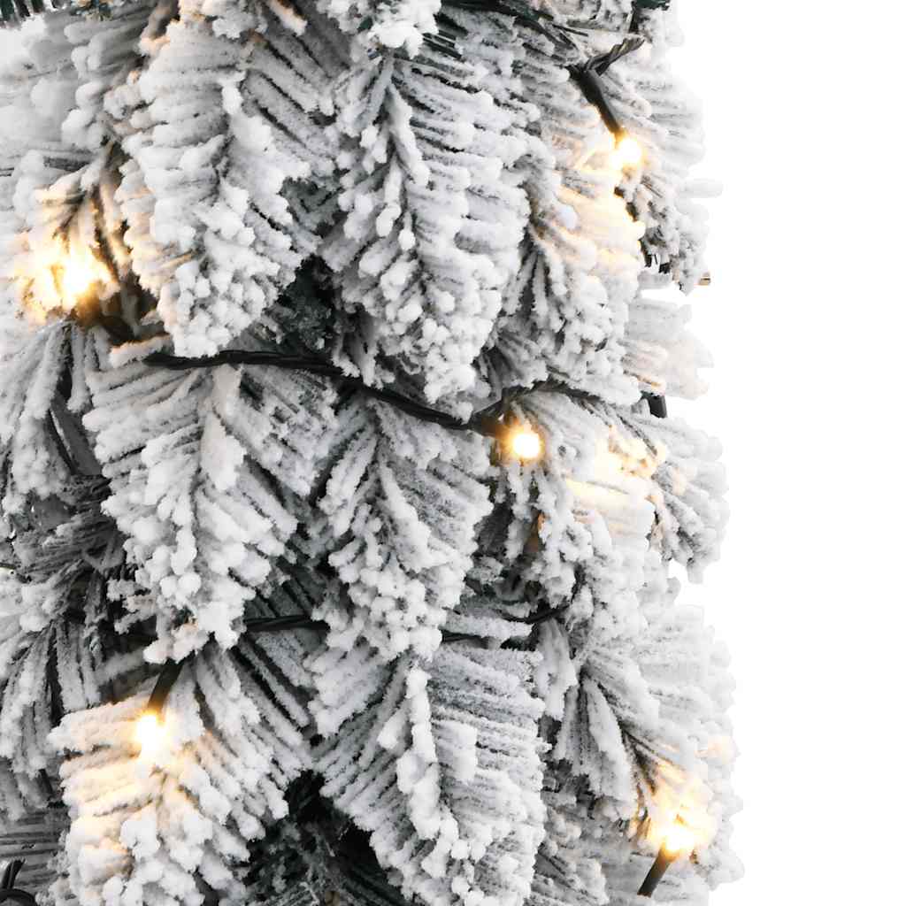 Albero di Natale Artificiale con 30 LED e Neve Floccata 60 cm