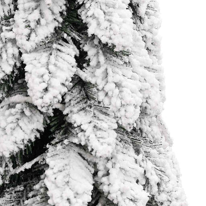 Albero di Natale Artificiale con 60 LED e Neve Floccata 120 cm